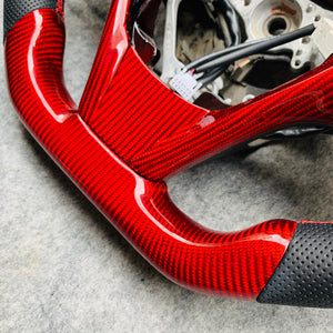 CZD autoparts for Toyota 7th gen Camry/Avensis/Avalon/Harrier/Harrier 60 series 2013-2020 carbon fiber steering wheel with gloss red carbon fiber paddles shifter
