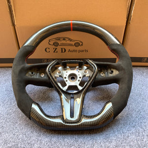 2018-2019 Infiniti Q50/Q60/QX50 carbon fiber steering wheel with round top round bottom shape from czd auto parts