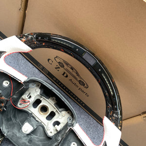 CZD Autoparts For Dodge SRT Challenger 2015-2021 carbon fiber steering wheel with Japanese LED