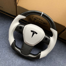 Load image into Gallery viewer, CZD Tesla Model 3 2017/2018/2019/2020 carbon fiber steering wheel with airbag cover