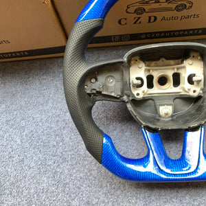 CZD 2015-2023 Dodge Durango carbon fiber steering wheel with blue carbon