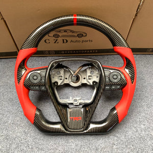 CZD auto parts for Toyota 8th gen Camry se xse le xle 2018-2022 carbon fiber steering wheel with red stripe line