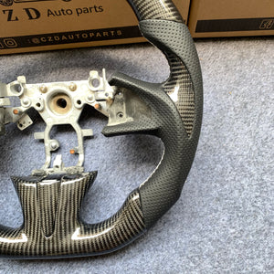 CZD Auto parts for Infiniti Q50/QX50 2014-2017 carbon fiber steering wheel with gloss black carbon fiber thumb grips