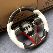 Load image into Gallery viewer, Tesla Model 3 2017/2018/2019/2020 carbon fiber steering wheel from CZD with red trim