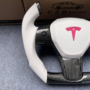 CZD Tesla Model 3 2017/2018/2019/2020 carbon fiber steering wheel FI shape