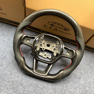 CZD For 2022/2023 Honda Civic carbon fiber steering wheel with smooth leather sides