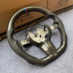 CZD Autoparts For BMW M2 F87 M3 F80 M4 F82 carbon fiber steering wheel gloss carbon fiber trim