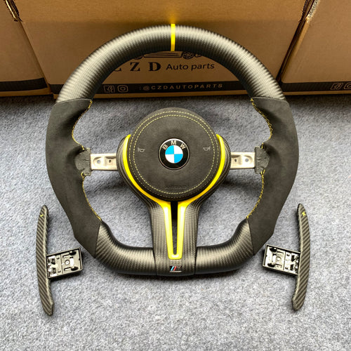 CZD Autoparts for BMW M1 M2 M3 M4 F80 F82 F83 carbon fiber steering wheel with black airbag cover