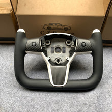 Load image into Gallery viewer, Tesla Model 3 2017/2018/2019/2020 carbon fiber steering wheel from CZD with yoke