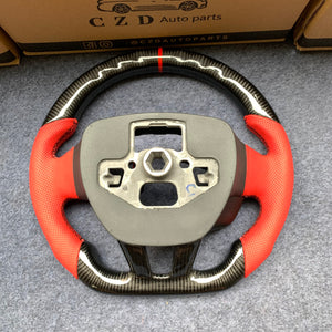 CZD auto parts For Ford Focus MK3 RS/ST /EcoSport/Escape/Kuga/C-MAX 2015-2020 Carbon Fiber Steering Wheel With red stripe line