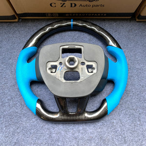 CZD auto parts For Ford Focus MK3 RS/ST /EcoSport/Escape/Kuga/C-MAX 2015-2020 Carbon Fiber Steering Wheel With blue stitching