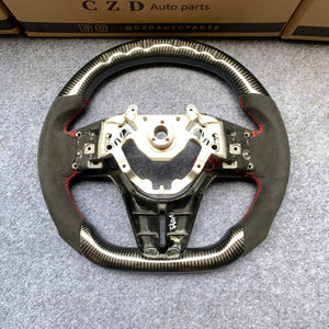 CZD auto parts for Nissan GTR R50 2017-2022 carbon fiber steering wheel with red stitching