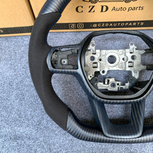 CZD Autoparts For Honda 11th gen Civic carbon fiber steering wheel black alcantara sides