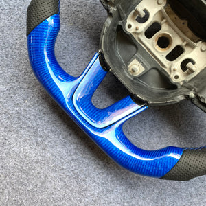 CZD Autoparts for  Dodge (SRT) Challenger 2015-2021 carbon carbon fiber steering wheel gloss blue wire carbon fiber trim