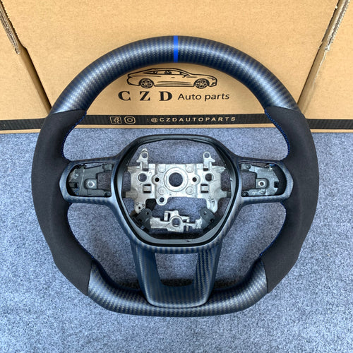 CZD Autoparts For Honda 11th gen Civic carbon fiber steering wheel black alcantara sides