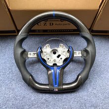 Load image into Gallery viewer, CZD Autoparts For BMW f series M1 M2 M3 M4 carbon fiber steering wheel inner trim in gloss blue