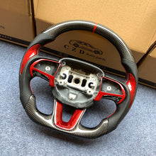 Load image into Gallery viewer, 2015-2023 Dodge Charger carbon fiber steering wheel from CZD with red stripe line