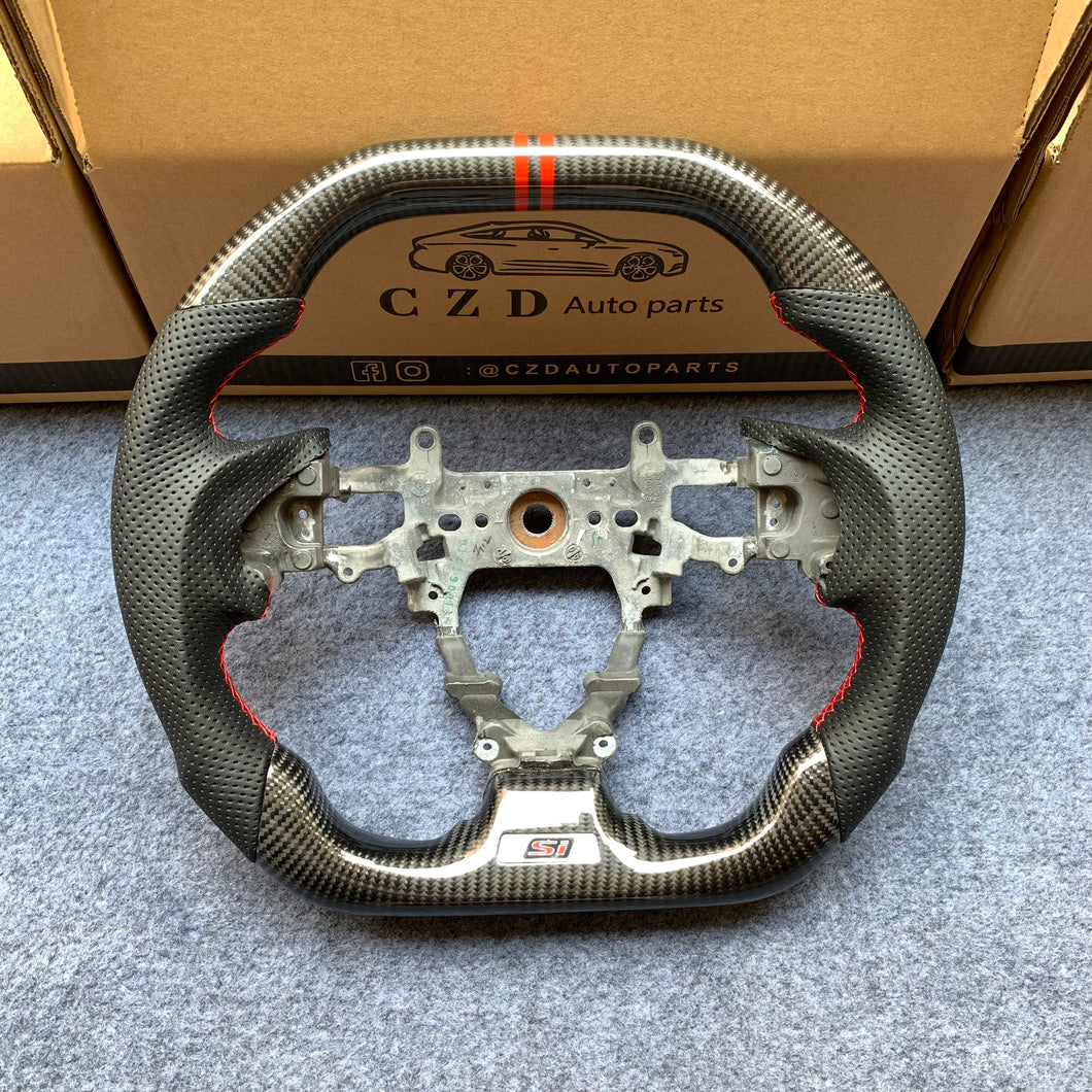 CZD Autoparts For Honda FK2 carbon fiber steering wheel gloss carbon fiber top&bottom