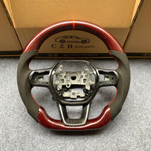 Load image into Gallery viewer, CZD Autoparts For Honda 11th gen Civic carbon fiber steering wheel gloss red carbon fiber top&amp;bottom
