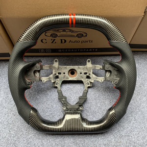 CZD Autoparts For Honda FK2 carbon fiber steering wheel red double stripe