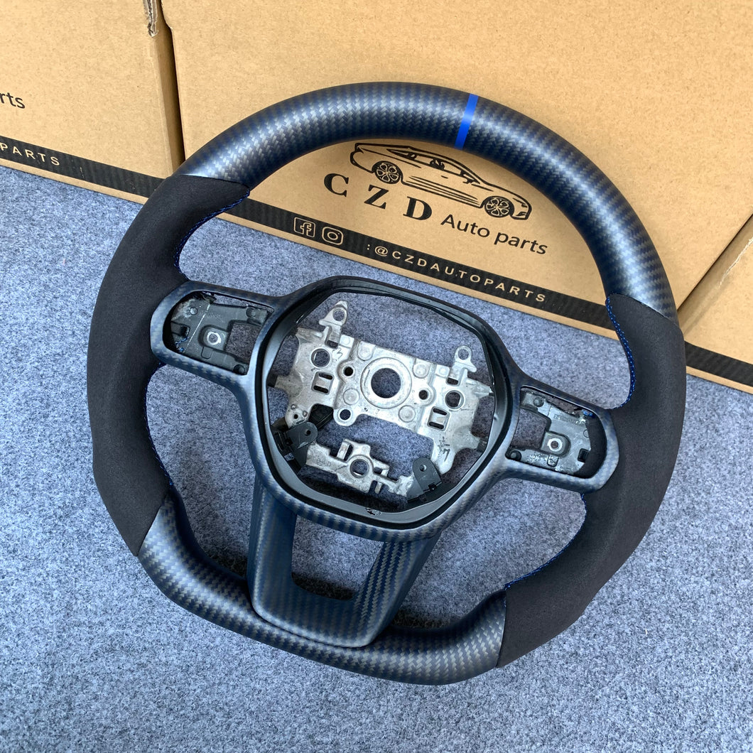 CZD Autoparts For Honda Civic 2021-2022 carbon fiber steering wheel matte carbon fiber trim
