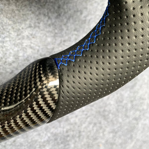 CZD Autoparts for Dodge Durango 2018-2021 carbon carbon fiber steering wheel blue carbon fibber thumb grips