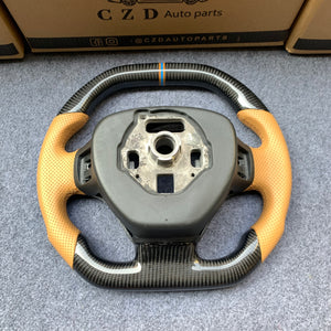 CZD auto parts For Chevrolet Corvette C7 2014-2019 carbon fiber steering wheel with brown leather