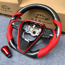 Load image into Gallery viewer, CZD For 8th Gen 2018/2019/2020/2021 Toyota Camry/SE/XSE/TRD carbon fiber steering wheel with perforated leather