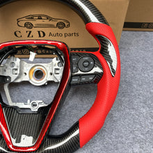 Load image into Gallery viewer, CZD For 8th 2018/2019/2020/2021 Toyota Camry SE/XSE/TRD carbon fiber steering wheel with red stitching