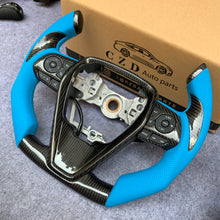 Load image into Gallery viewer, CZD For 8th 2018/2019/2020/2021 Toyota camry/SE/XSE/TRD carbon fiber steering wheel with blue stitching