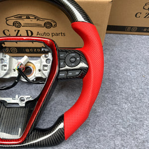 CZD For 8th 2018/2019/2020/2021 Toyota Camry SE/XSE/TRD carbon fiber steering wheel with red stitching