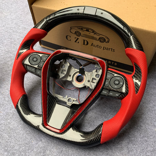 CZD For 8th 2018/2019/2020/2021 Toyota camry/SE/XSE/TRD carbon fiber steering wheel with JP LED