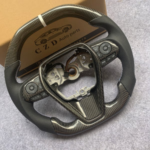 CZD Autoparts for Toyota 8th gen Camry se xse le xle 2018-2022 carbon fiber steering wheel flat top and bottom