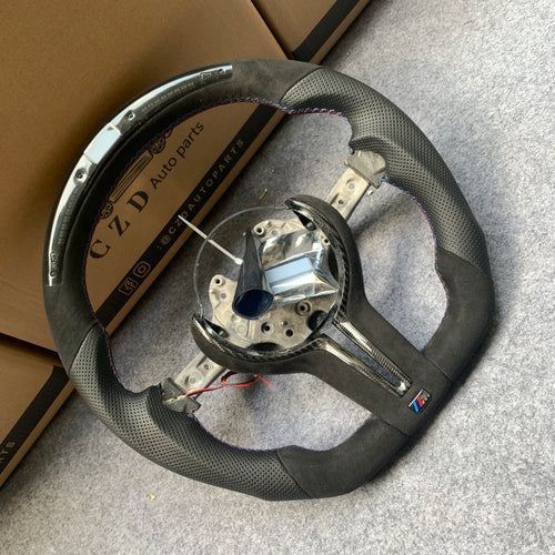 CZD Autoparts for BMW M1 M2 M3 M4 X5M X6M carbon fiber steering wheel with black alcantara center trim