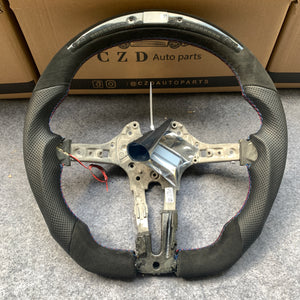 CZD Autoparts For BMW X5 M F85 X6 M F86 carbon fiber steering wheel black alcantara top&bottom