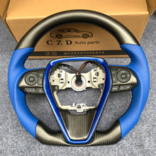 Load image into Gallery viewer, CZD For 8th Gen 2018/2019/2020/2021 Toyota Camry/SE/XSE/TRD carbon fiber steering wheel with blue perforated leather