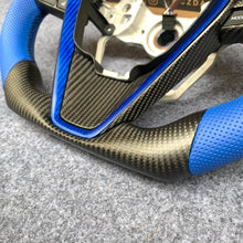 Load image into Gallery viewer, CZD Autoparts For Toyota 8th gen Camry se xse le xle 2018-2022 carbon fiber steering wheel blue perforated leather sides