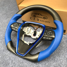 Load image into Gallery viewer, CZD Autoparts For Toyota 8th gen Camry se xse le xle 2018-2022 carbon fiber steering wheel blue perforated leather sides