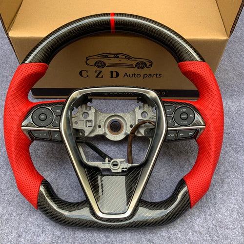 CZD For 8th 2018/2019/2020/2021 Toyota camry/SE/XSE/TRD carbon fiber steering wheel with stitching