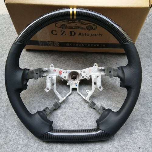 CZD Autoparts For Toyota Tundra 2007-2013 carbon fiber steering wheel yellow double stripe