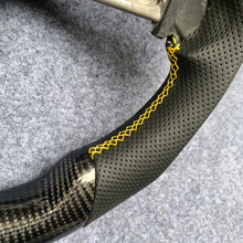 Load image into Gallery viewer, CZD Autoparts for BMW M1 M2 M3 M4 X5M X6M carbon fiber steering wheel black perforated leather with yellow stiching sides