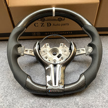 Load image into Gallery viewer, CZD Autoparts For BMW f series M1 M2 M3 M4 carbon fiber steering wheel gloss carbon fiber top&amp;bottom