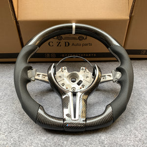 CZD Autoparts For BMW f series M1 M2 M3 M4 carbon fiber steering wheel gloss carbon fiber top&bottom