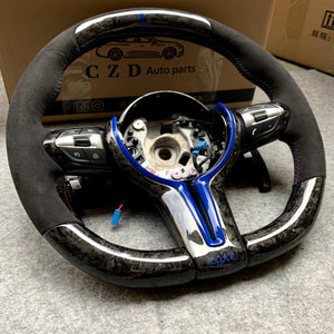 CZD Autoparts for BMW M1 M2 M3 M4 F80 F82 F83 carbon fiber steering wheel black alcantara sides
