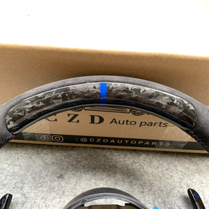 CZD Autoparts for BMW M1 M2 M3 M4 F80 F82 F83 carbon fiber steering wheel gloss black forged carbon fiber trim