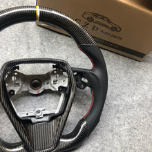 Load image into Gallery viewer, CZD Autoparts for Toyota 8th gen Camry se xse le xle 2018-2022 carbon fiber steering wheel 6mm yellow and white  stripe line at top