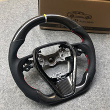 Load image into Gallery viewer, CZD Autoparts for Toyota 8th gen Camry se xse le xle 2018-2022 carbon fiber steering wheel 6mm yellow and white  stripe line at top