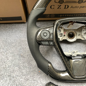 CZD Autoparts for Toyota Avalon 2019-2022 carbon fiber steering wheel round top and flat bottom