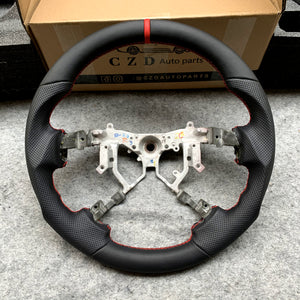 CZD Autoparts For Toyota Sequoia 2008-2013 carbon fiber steering wheel black smooth leather top&bottom