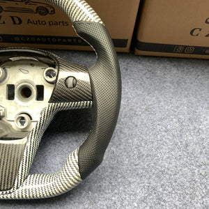 Tesla Model 3 2017/2018/2019/2020 carbon fiber steering wheel from CZD with silver carbon